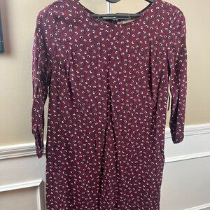 NWT Old Navy Maroon Dress with 3/4 Sleeves - Large